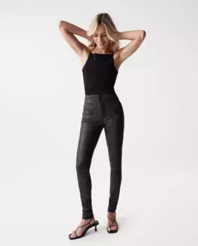 Женские узкие джинсы Diva push-in с эффектом покрытия Salsa Jeans, черный