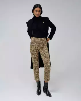 Женские узкие джинсы Faith с анималистичным принтом Salsa Jeans, коричневый