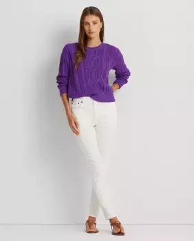 Женские узкие джинсы из хлопка Lauren Ralph Lauren, белый