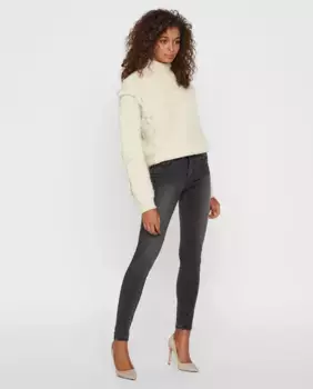 Женские узкие джинсы с нормальной талией Vero Moda, серый