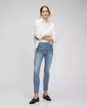 Женские узкие джинсы с пятью карманами Gap, синий