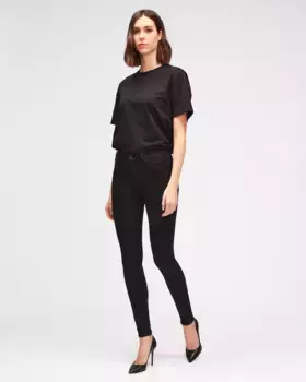 Женские узкие джинсы с высокой посадкой HW Skinny 7 For all mankind, черный