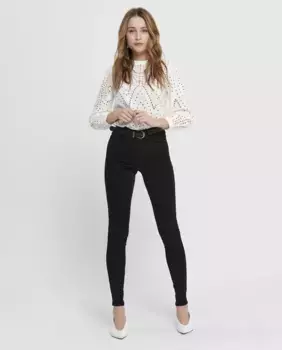 Женские узкие джинсы с высокой талией Only, черный