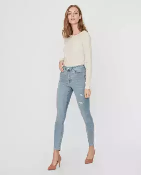 Женские узкие джинсы с высокой талией Vero Moda, голубой