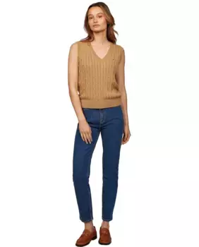 Женские узкие джинсы-сигареты с высокой талией Tommy Hilfiger, тёмно-синий
