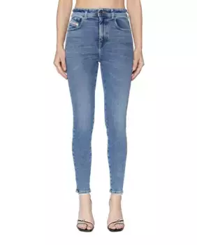 Женские узкие джинсы SLANDY-HIGH 1984 года с высокой талией и эффектом потертости Diesel, тёмно-синий