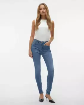 Женские узкие джинсы со средней посадкой на талии Vero Moda, синий