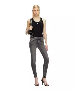 Женские узкие джинсы средней посадки Diesel, черный