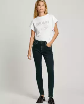 Женские узкие джинсы средней посадки из эластичной ткани Pepe Jeans, синий