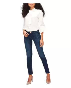 Женские узкие джинсы средней посадки из легкой ткани 7 For all mankind, синий