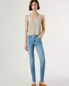 Женские узкие джинсы Vaquero с низкой посадкой из эластичной ткани Pepe Jeans, синий