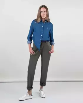 Женские узкие однотонные чиносы El Ganso, цвет Kaki