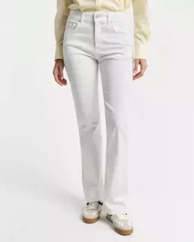 Женские узкие прямые джинсы с высокой талией Gant, белый