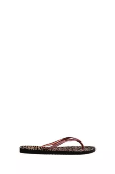 Женские узкие розовые тапочки animals mix Havaianas