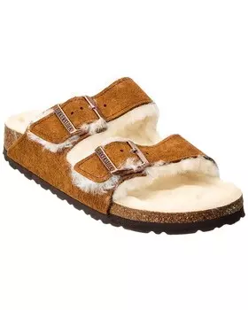 Женские узкие сандалии Birkenstock из овчины Аризона, цвет Mink