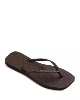 Женские узкие шлепанцы с квадратным логотипом havianas havaianas, цвет Brown