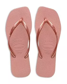 Женские узкие шлепанцы с квадратным носком без застежек havaianas