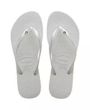 Женские узкие шлепанцы Swarovski Crystal II Havaianas, белый