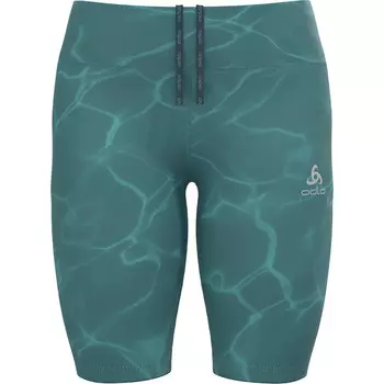 Женские узкие шорты с принтом нулевого веса Odlo, зеленый