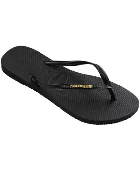 Женские узкие сланцы с логотипом и металлическим декором Slip On Havaianas, черный