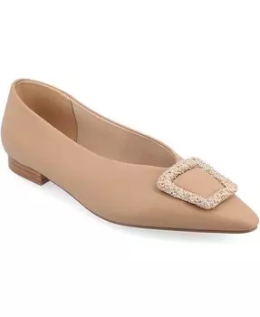 Женские узкие туфли без шнуровки из пеноматериала Elowen Tru Comfort с острым носком Journee Collection, цвет Tan