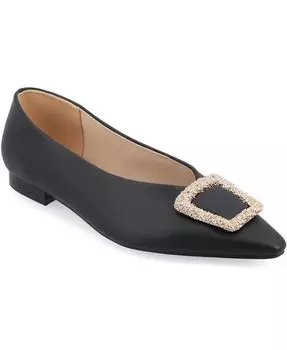 Женские узкие туфли без шнуровки из пеноматериала Elowen Tru Comfort с острым носком Journee Collection, черный