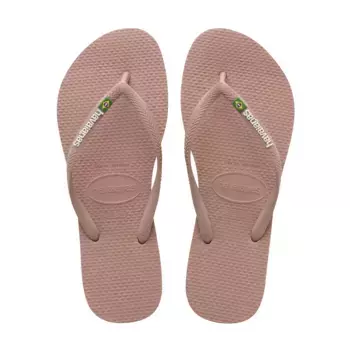 Женские узкие вьетнамки с логотипом Brasil Havaianas, розовый