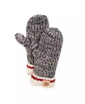 Женские варежки крупной строчки с меланжевым узором Muk Luks, синий