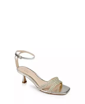 Женские вечерние босоножки Hayzel на маленьком каблуке Jewel Badgley Mischka, серый