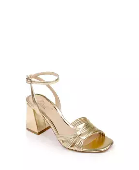 Женские вечерние босоножки Michelle на устойчивом каблуке Jewel Badgley Mischka, золотой