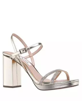 Женские вечерние босоножки на платформе Steven на блочном каблуке Nina, серый