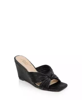 Женские вечерние босоножки на танкетке с узлом Hype Jewel Badgley Mischka, черный