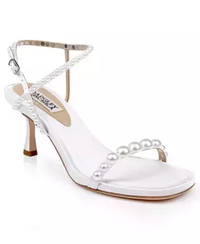 Женские вечерние сандалии Jolie с квадратным носком Badgley Mischka, белый