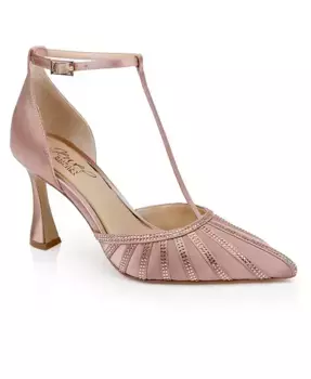 Женские вечерние туфли-лодочки Faithlyn с Т-образным ремешком Jewel Badgley Mischka, розовый