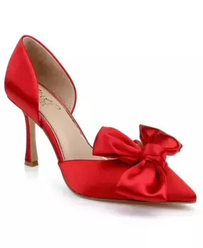 Женские вечерние туфли-лодочки Sidney Slip On с бантом Jewel Badgley Mischka, красный