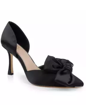 Женские вечерние туфли-лодочки Sidney Slip On с бантом Jewel Badgley Mischka, черный