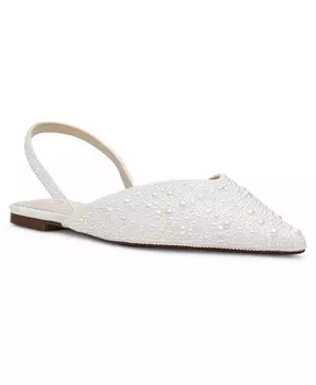 Женские вечерние туфли на плоской подошве Vance со стразами и пяткой на пятке Betsey Johnson, слоновая кость