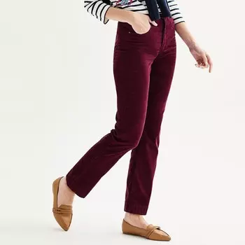 Женские вельветовые брюки Croft & Barrow Bootcut, цвет Vibrant Berry