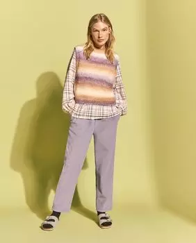 Женские вельветовые брюки морковки с мятым узором Southern Cotton, фиолетовый