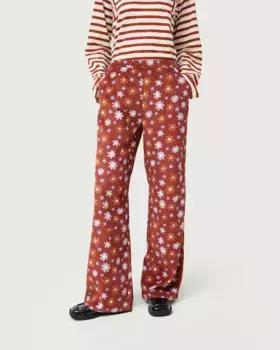 Женские вельветовые брюки с цветочным принтом Compaa Fantstica, мультиколор