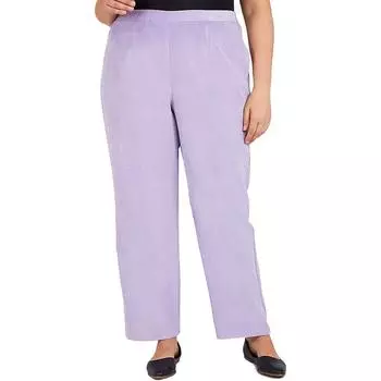 Женские вельветовые брюки с высокой талией и прямыми штанинами Alfred Dunner, цвет lilac