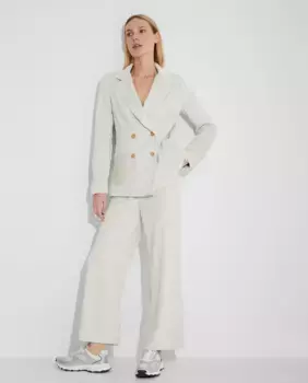 Женские вельветовые брюки широкого кроя с передними карманами Nalle, светло-серый