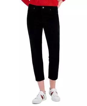 Женские вельветовые брюки со средней посадкой до щиколотки Tommy Hilfiger, цвет Black