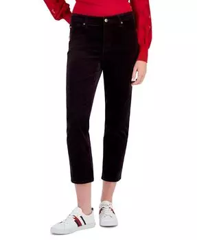 Женские вельветовые брюки со средней посадкой до щиколотки Tommy Hilfiger, цвет Black Currant
