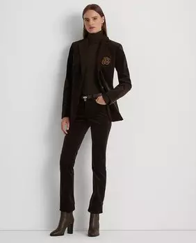 Женские вельветовые брюки средней посадки со средней посадкой Lauren Ralph Lauren, коричневый