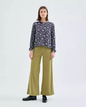 Женские вельветовые прямые брюки с завышенной талией Compaa Fantstica, зеленый