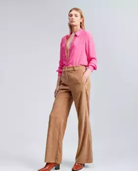 Женские вельветовые прямые брюки широкого кроя Lola Casademunt, цвет Camel