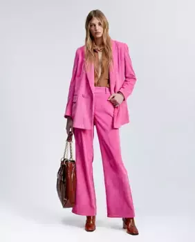 Женские вельветовые прямые брюки широкого кроя Lola Casademunt, розовый