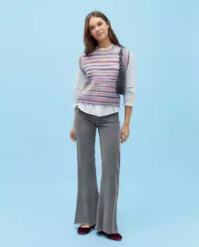 Женские вельветовые расклешенные брюки Green Coast, серый