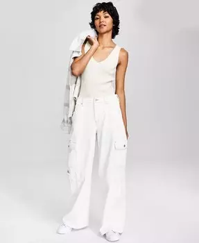 Женские вельветовые широкие джинсы-карго And Now This, белый